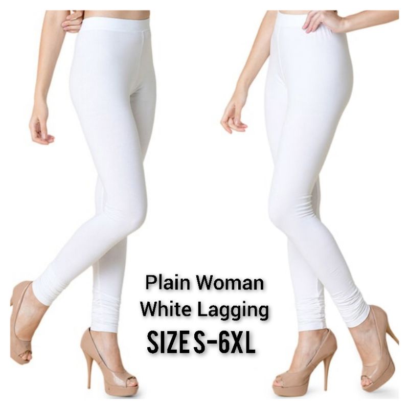 Woman White Legging High Quality Stretchable High Waist Cotton Tights
