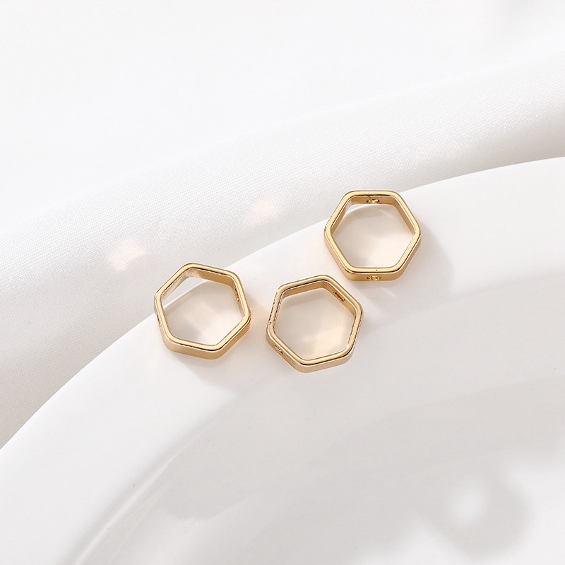 Gold hexagon stud on sale earrings