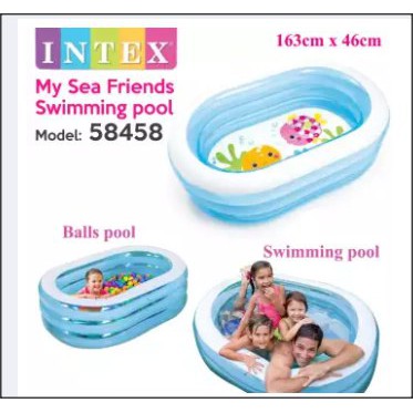 INTEX 2 Way used Colourful Cartoon Bathtub Ball Play Pool Swimming Pool ...