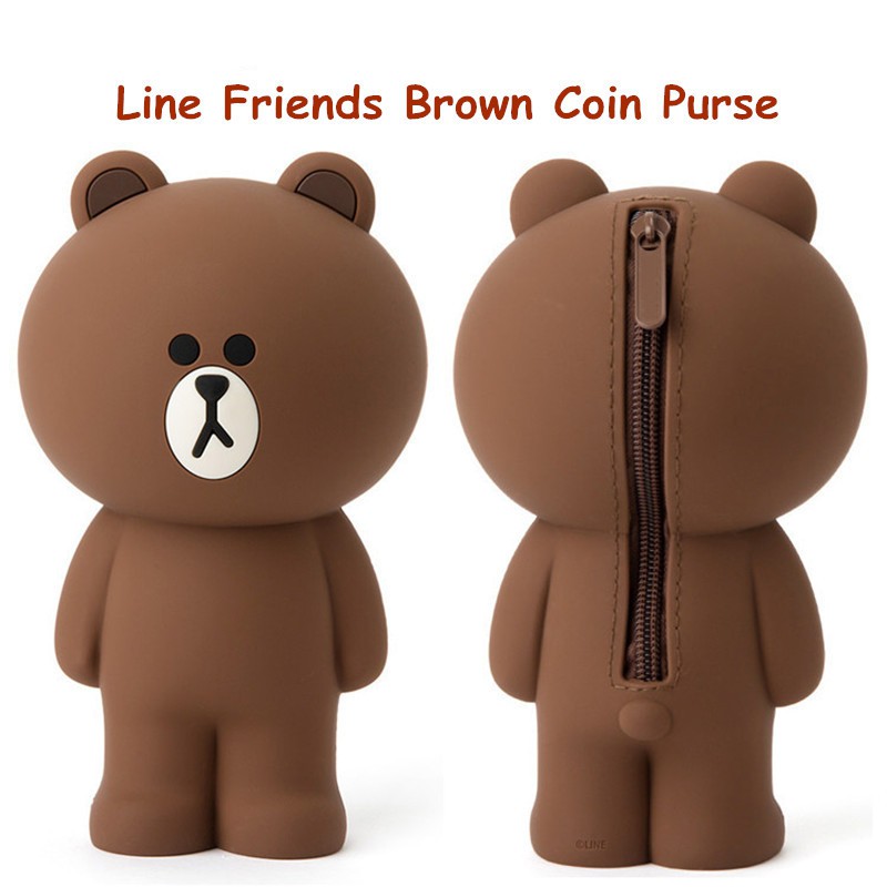 50% discount Line Friends Purse Bag Coin Purse Brown Line Bear Large  Capacity