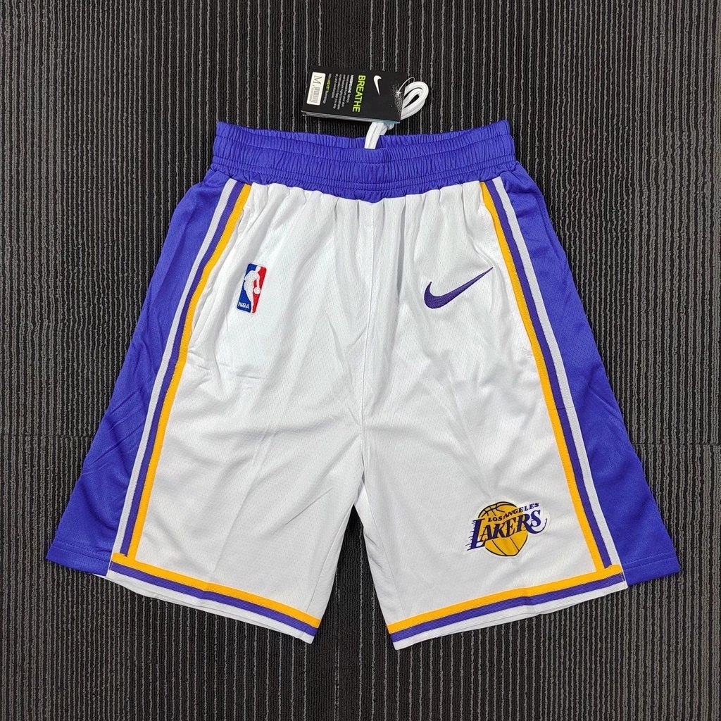 NBA Shorts Embroidered Lakers Kobe Men Women Cropped Pants Sports ...