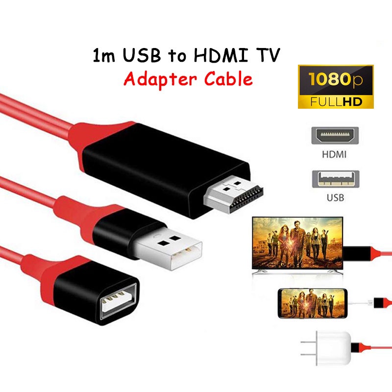 1080P Phone to HDMI HDTV AV Adapter Cable Android/iOS/TypeC EZCast