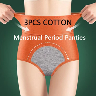 3Pcs Menstrual Period Cotton Underwear Women Leak Proof