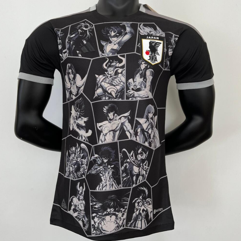 23/24 Japan Gold Saint Seiya Version Soccer Jersey Mens Anime Black
