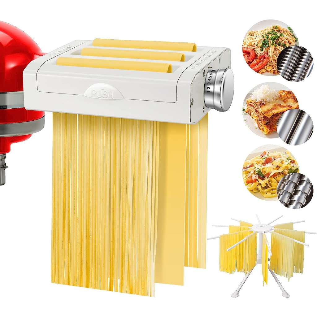 Pasta Maker Attachment for Kitchenaid Mixers AMZCHEF 3 in 1 Set of Kitchen aid Pasta Maker Accessories with Pasta Drying Rack Included Cleaning Brush Shopee Singapore