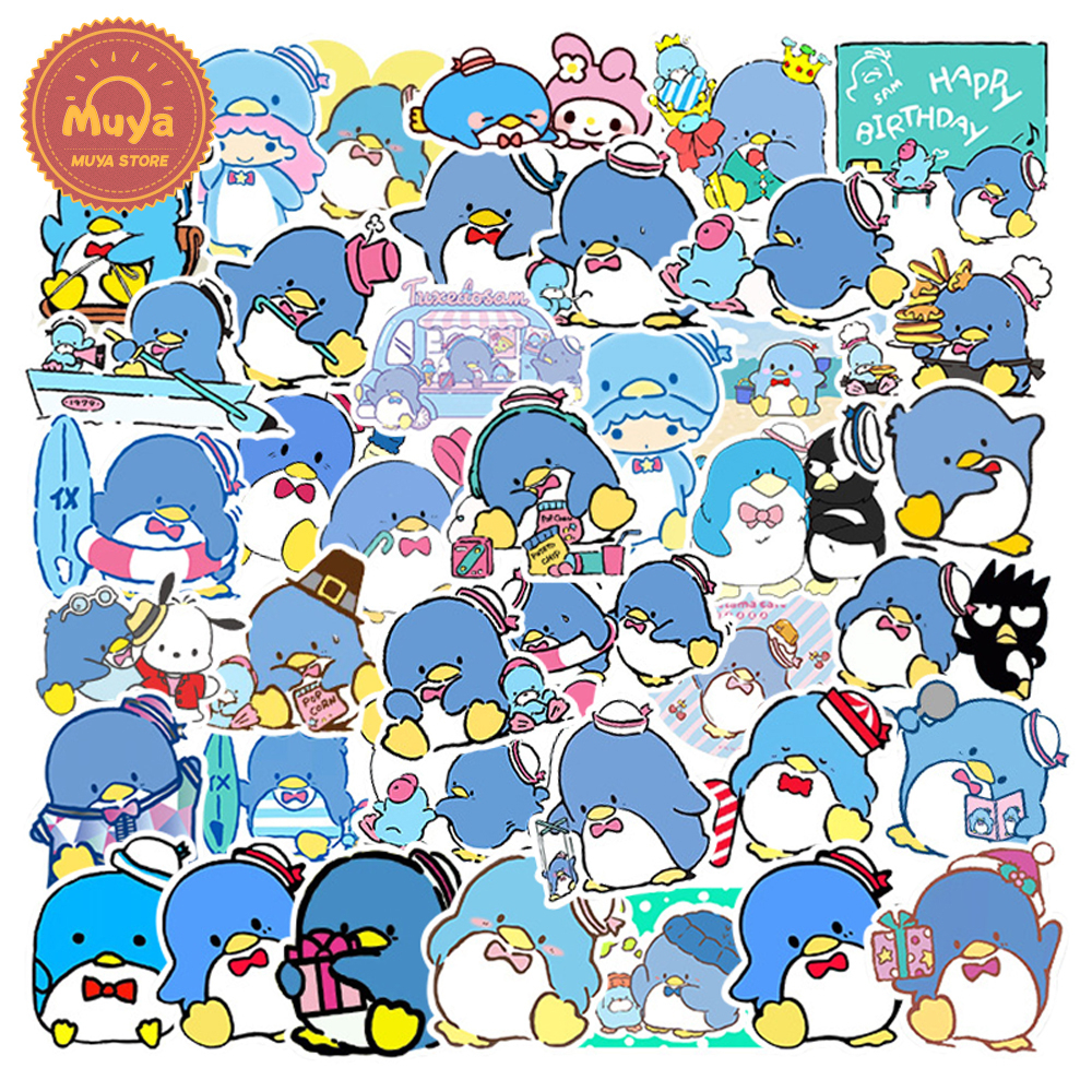 MUYA 50pcs Sanrio TuxedoSam Stickers Waterproof Cartoon Penguin Vinyl ...