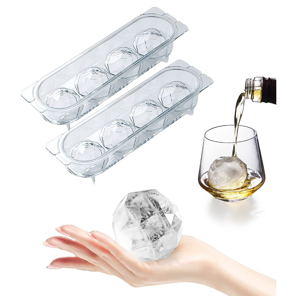 Ice Cube Trays for Freezer Large Ice Cube Molds for Whiskey Cocktails and Homemade Round Ice