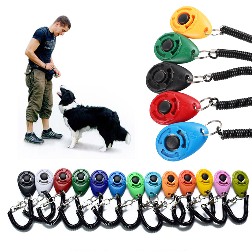 1 PC Dog Cat Training Clicker Trainer Plastic New Portable