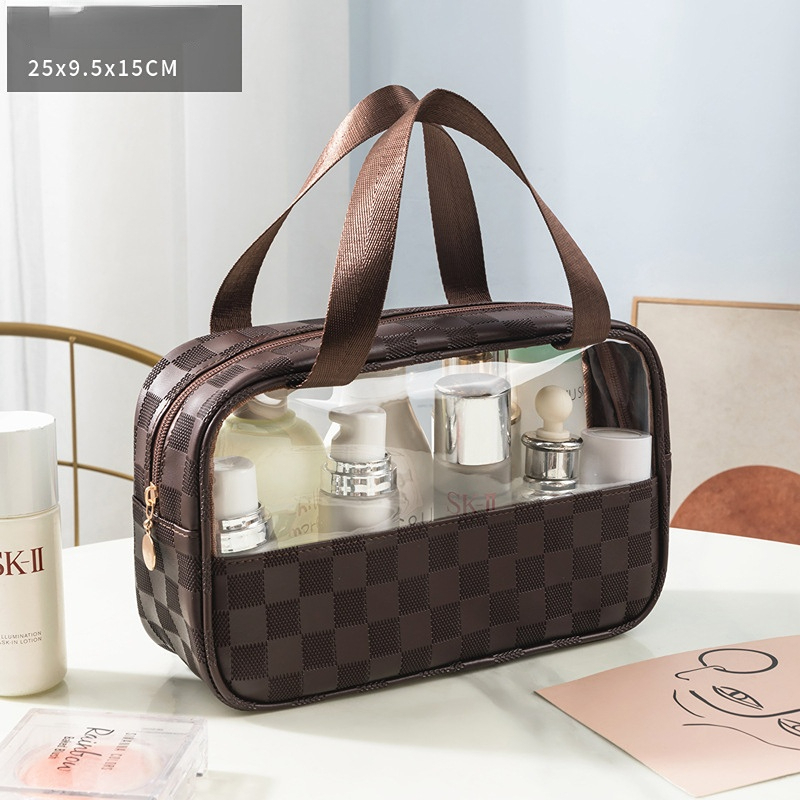 Luxury checkered makeup online bag