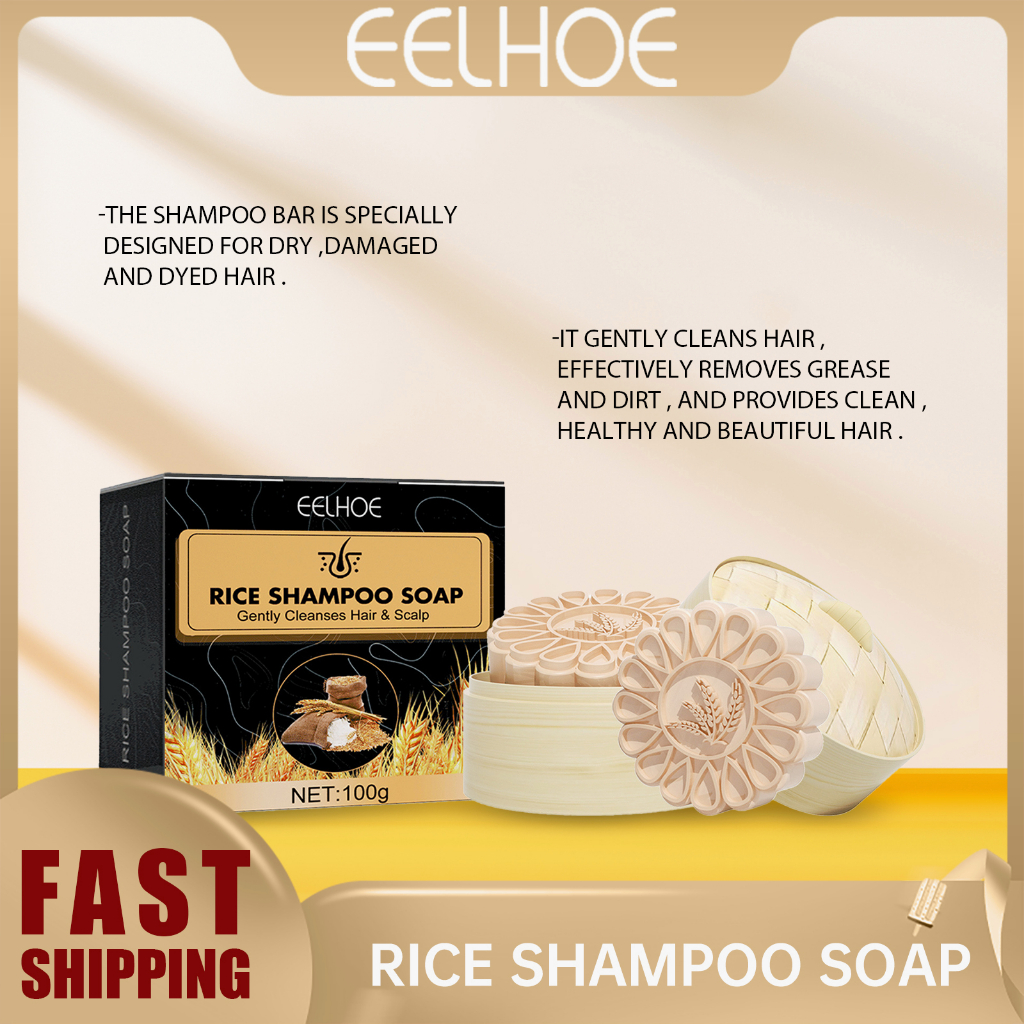EELHOE Rice Shampoo Soap Rice Water Shampoo Bar Handcrafted Rice Soap 100g Shopee Singapore