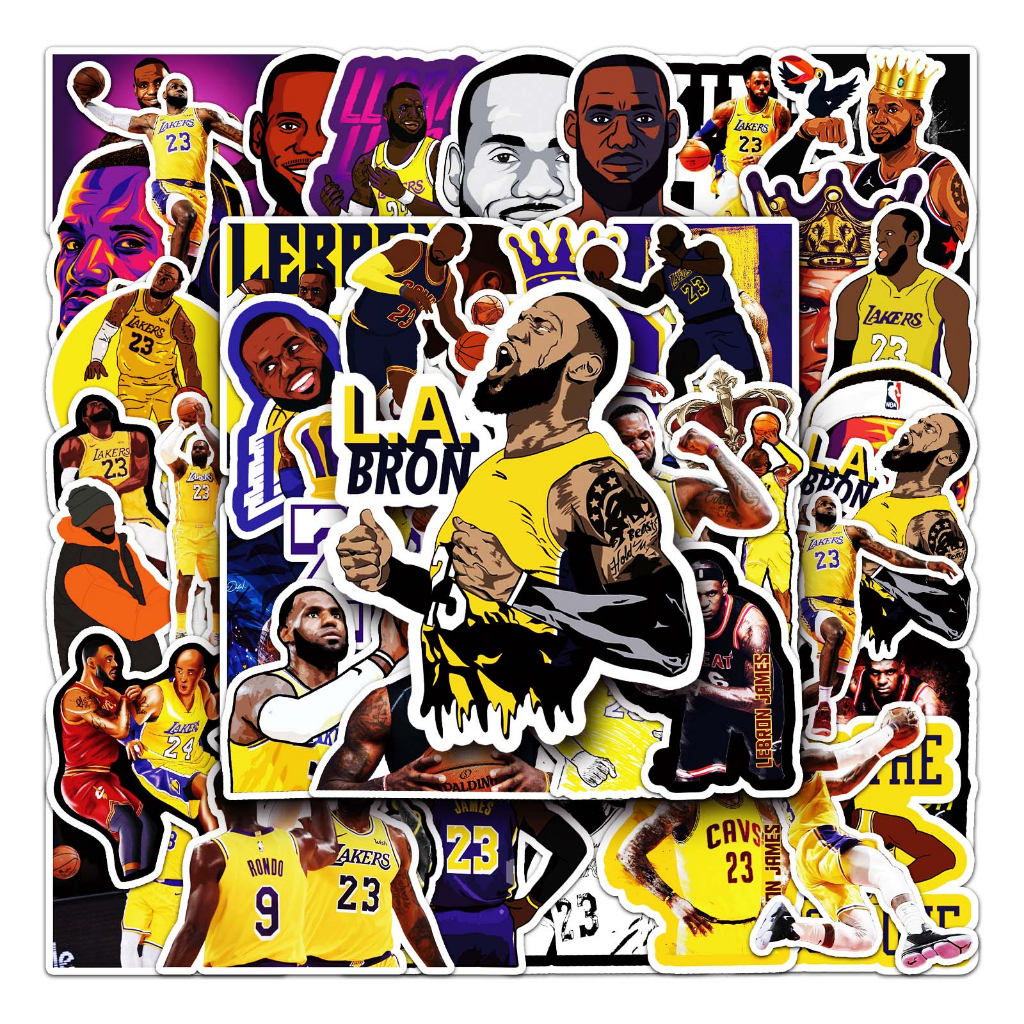 50 Piece Cool Lebron James NBA Basketball Player Stickers Waterproof ...