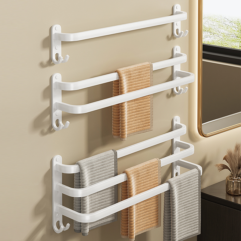 GuanChuang Bathroom shelf black towel bar perforation-free installation ...