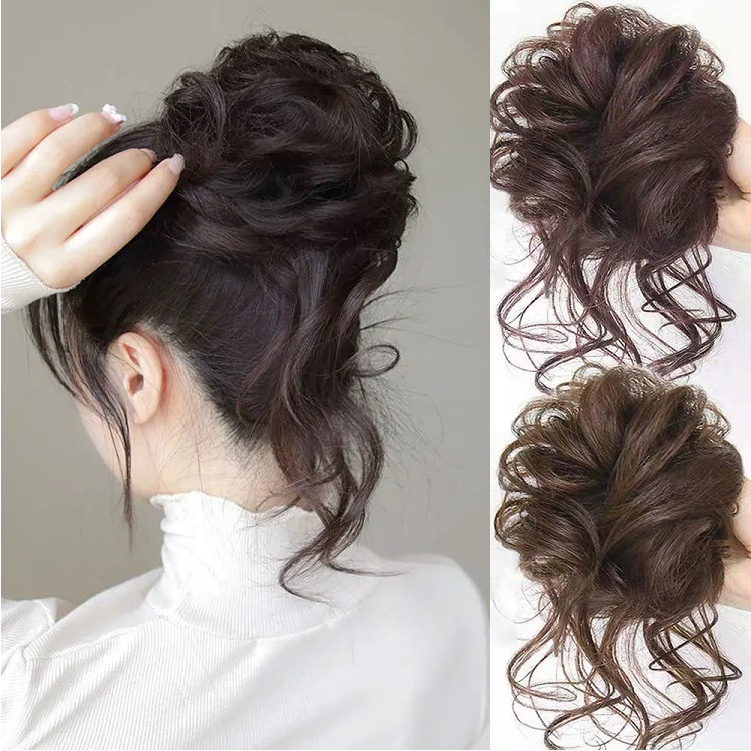 Wig Hair Tie Wig Bun Hair Rubber Band Fluffy Hair Volume Wig Bun Hair ...