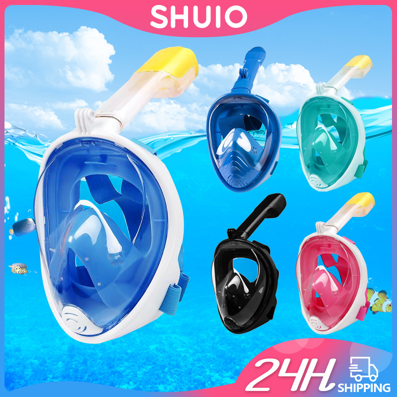 SHUIO Full Face Snorkeling Set Anti Leak Easy Breathing Snorkel Diving