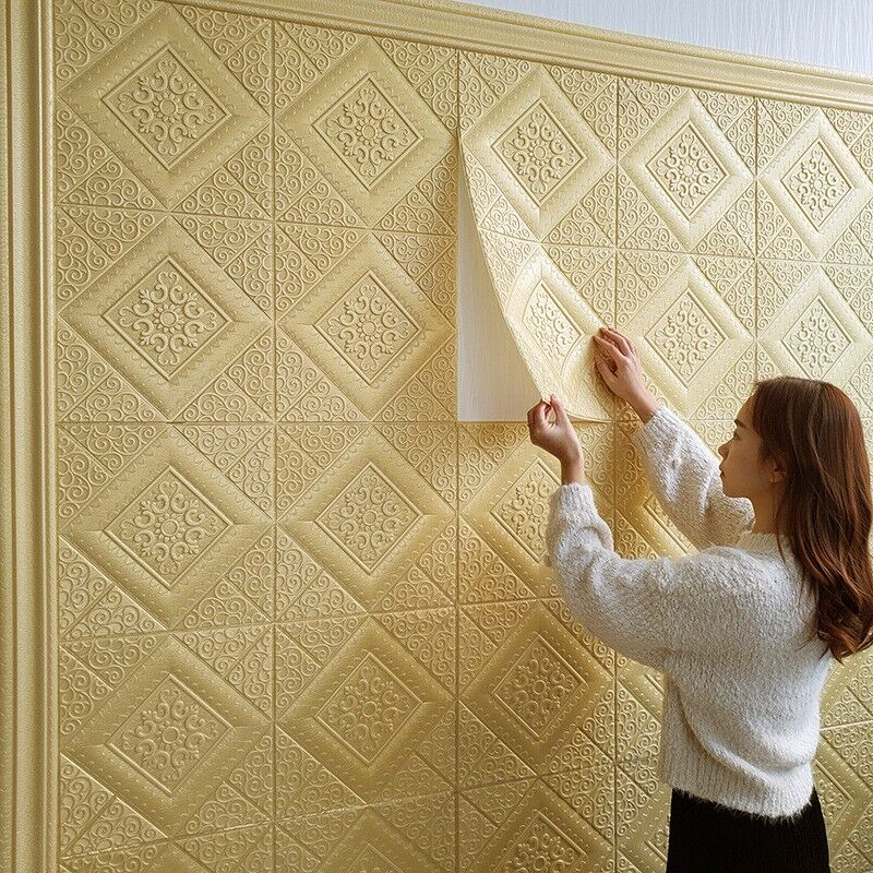 READY STOCK Roof decoration wallpaper 3d stereo wall sticker ceiling