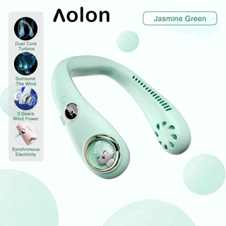 Aolon FS25  Portable 3000mAh Hanging Neck Fan Foldable Summer Air Cooling USB Rechargeable Bladeless Mute Neckband Fans Outdoor