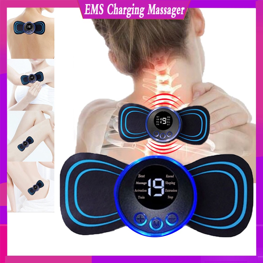 8 Modes 19 Gears Electric Pulse Neck Massager Cervical Back Muscle Pain ...