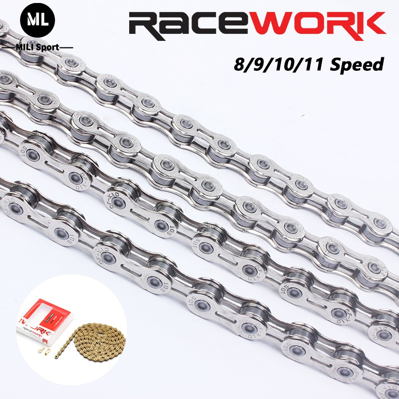 RACEWORK Bike Chains 8 9 10 11 12 Speed Mountain Bike Chains Silver