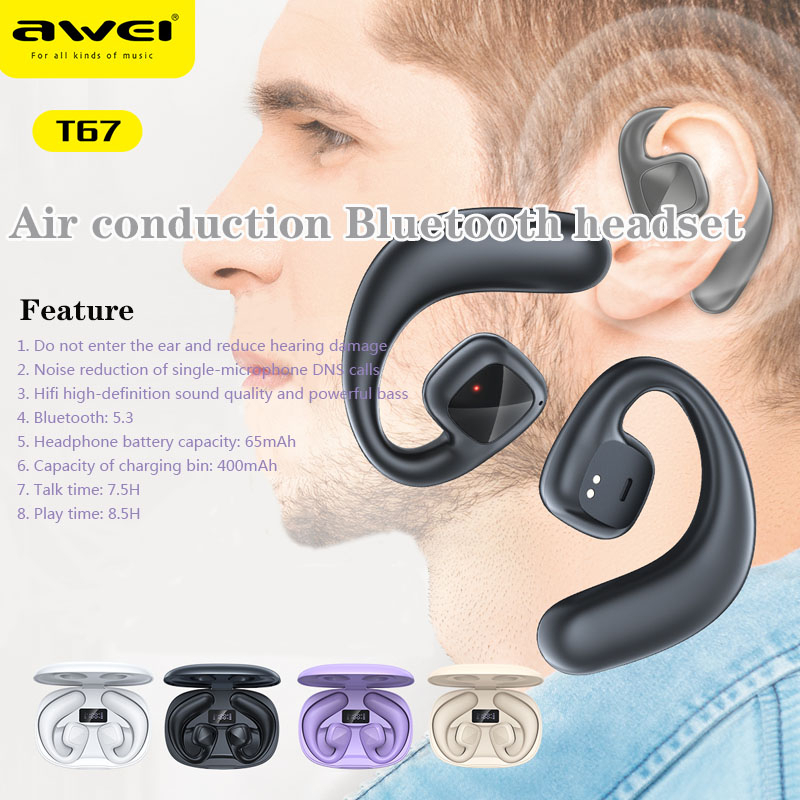 Awei T67 Air Conduction Sports Headset Wireless Bluetooth 5.3