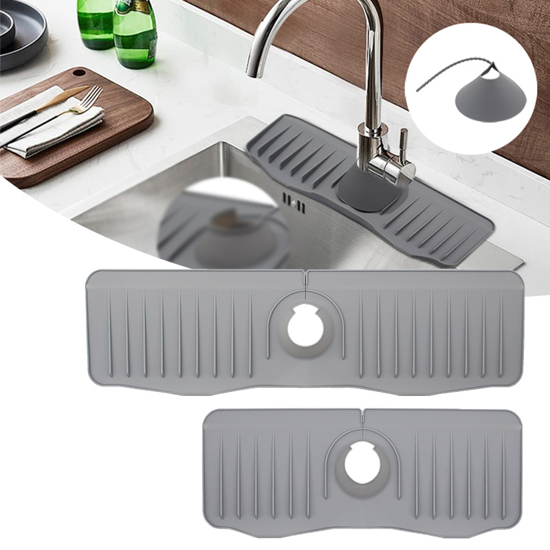 Longer Sink Splash Guard Mat Silicone Faucet Mat Longer Silicone Sink ...