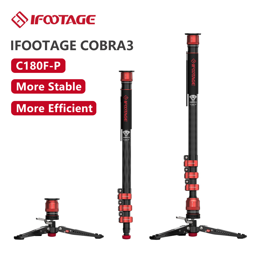 IFOOTAGE Cobra 3 Camera Monopod C180FP with Pedal Locking Control, 71