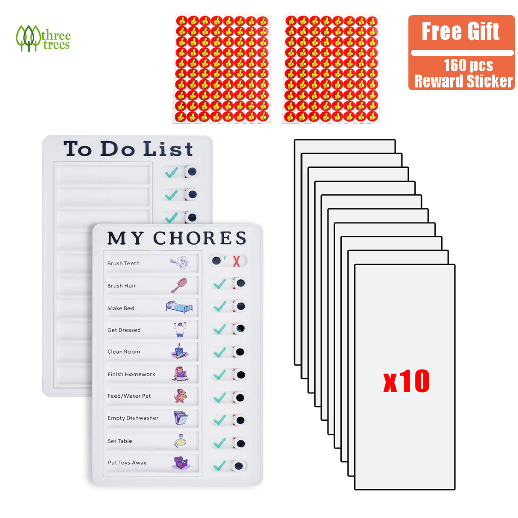 1xDIY Chore Chart Memo Boards,1xTo do List for Kids,With 10 Replaceable ...