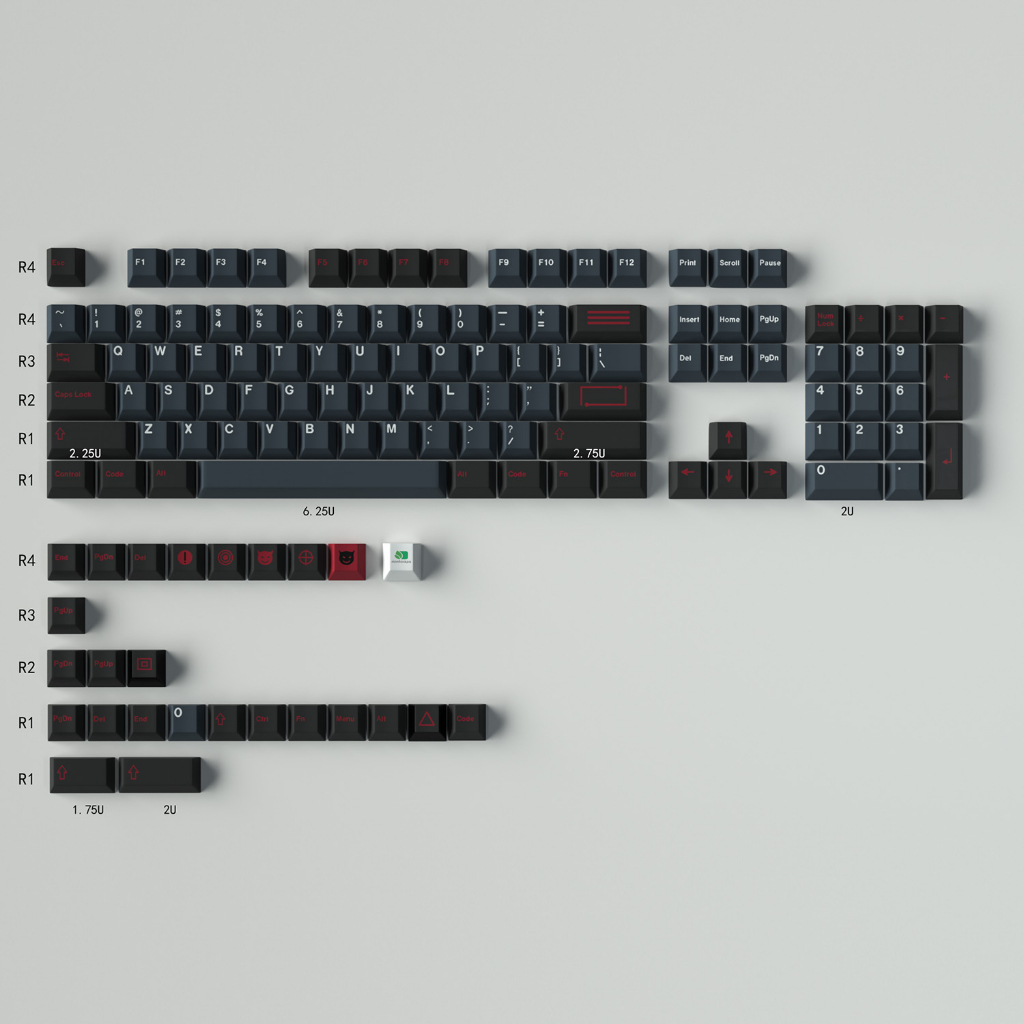 PBT 129 Keys GMK Clone EVIL DOLCH DYE-SUB Cherry Profile KeyCaps Suit ...