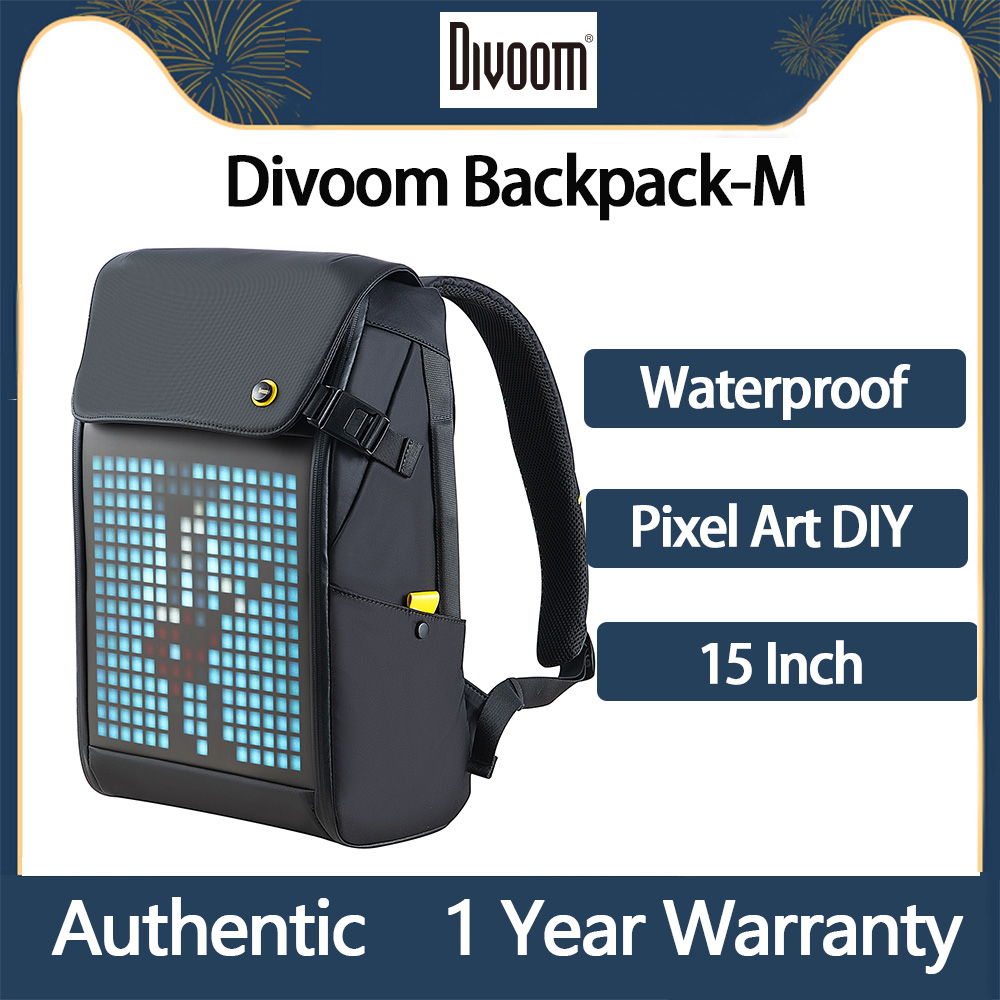 Original DIVOOM Pixoo Backpack M Men 15 Inch Waterproof Cycling Sport ...