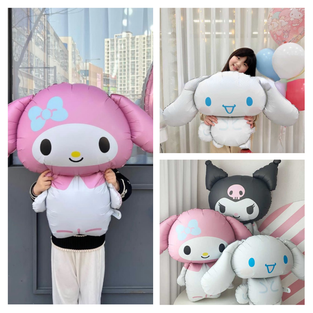 Lovely Cartoon Sanrio Balloon Kuromi My Melody Cinnamoroll Large Doll Foil Balloon Birthday