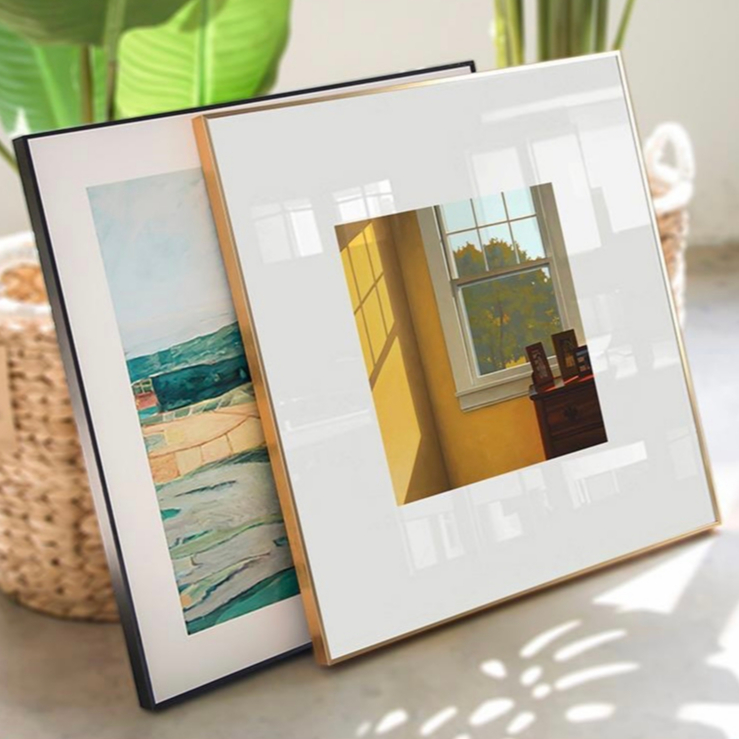 【Customizable Size】 Ins Aluminum Alloy Photo Frame Ultra Thin Large Size Picture Frame Puzzle Frame Wall Decoration Accessories 【Without White Gasket]】