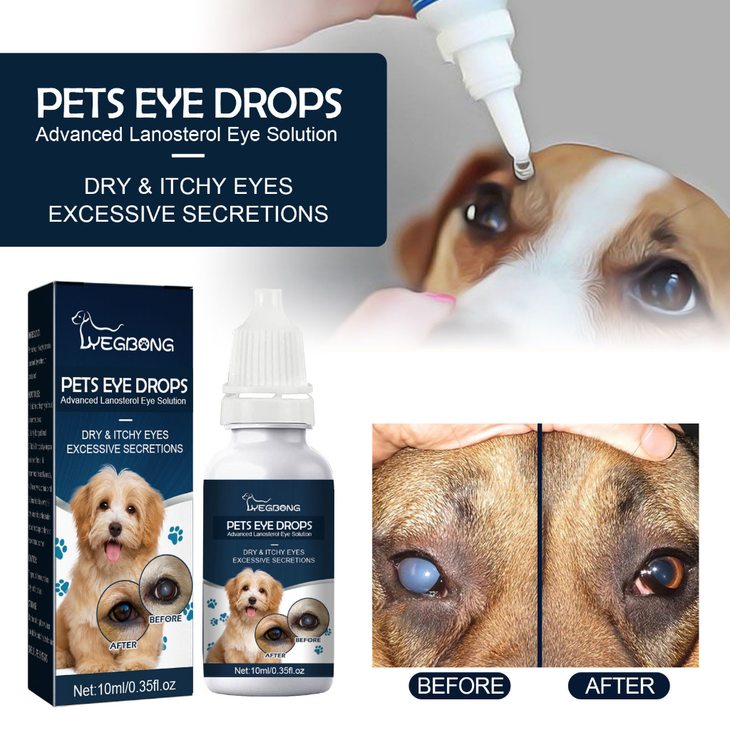 Pet Eye Drops for Dog & Cats Lanosterol Solution Improve Eye Health