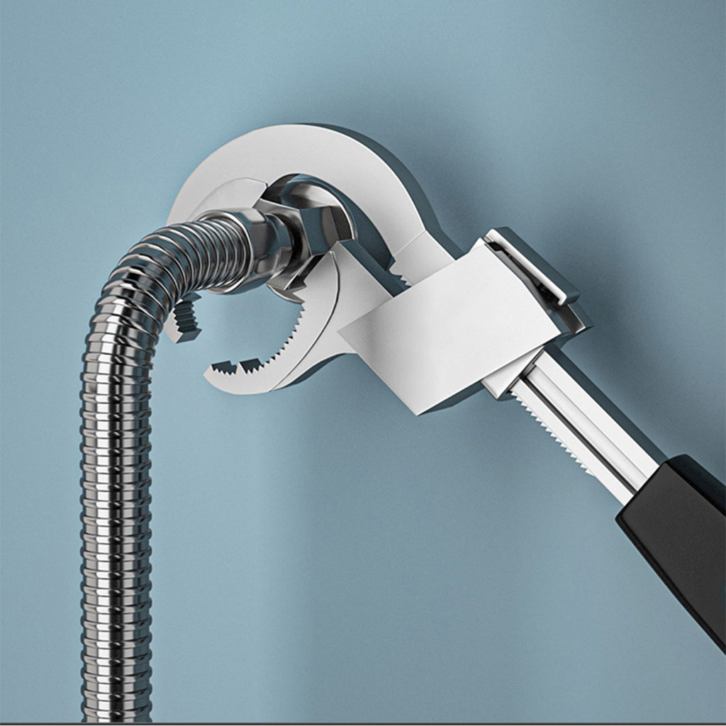 [Ababixa] Bathroom Wrench Adjustable Double Ended Wrench for Valves, Disassembly and Pipe Nuts, Connecting Pipes Durable with High Hardness Accessory