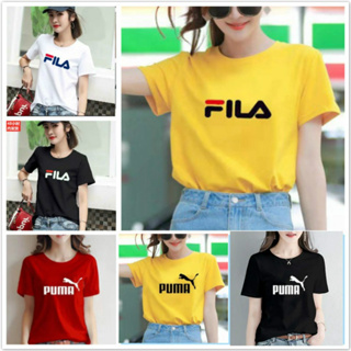 JUNING Women's T Shirts Short Sleeve Round Neck Casual Loose Fit