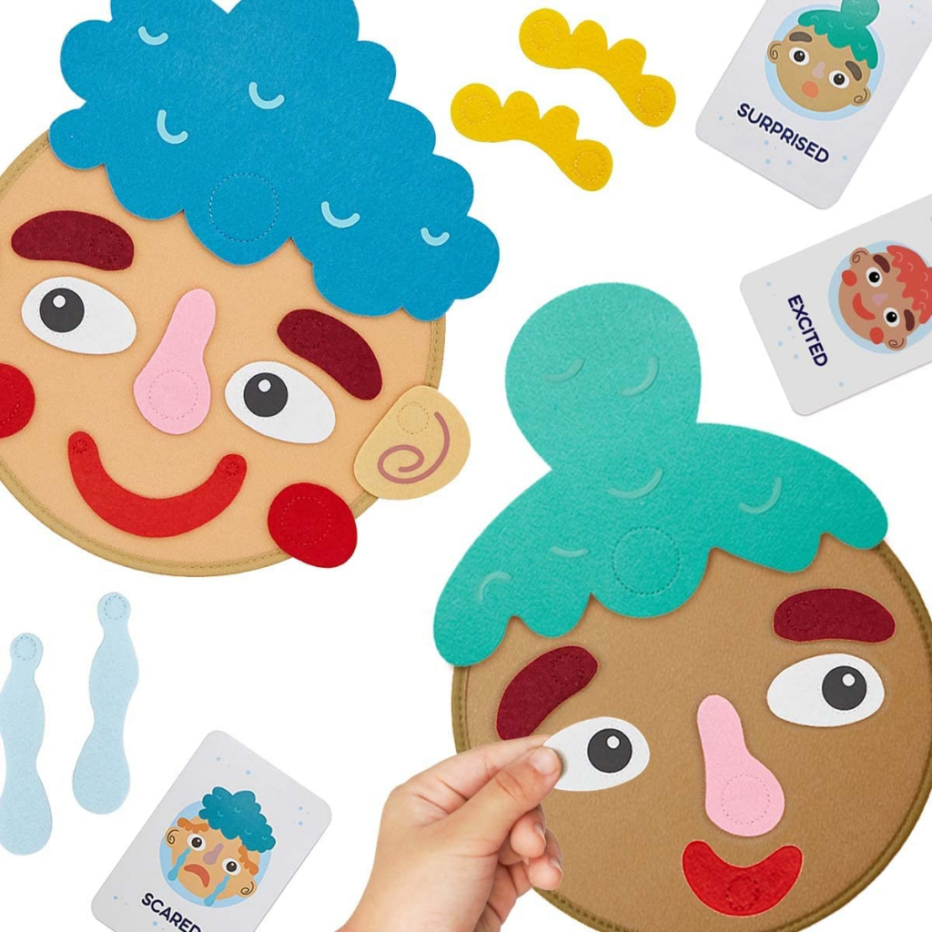 Social Emotional Game Make Faces & Describe Feelings Toy with 9 Emotion