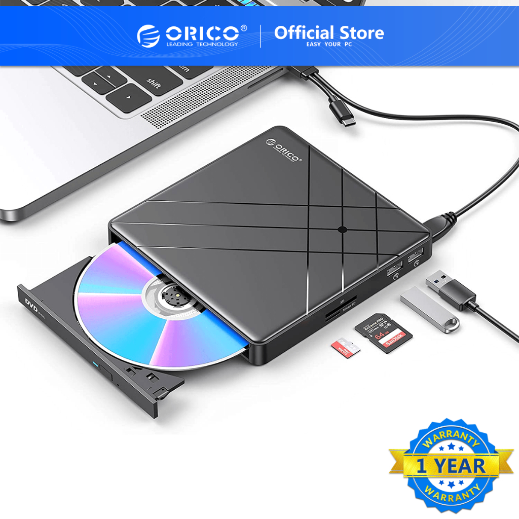 ORICO External DVD CD Drive USB 3.0 TypeC CD Burner Portable CD/DVD