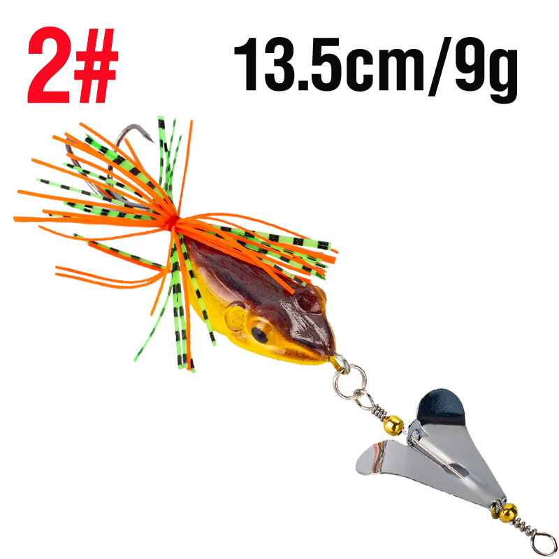 1Pcs Soft Frog Lure 13.5cm/9g Floating Toman Swimbait Spoon 3D Eyes
