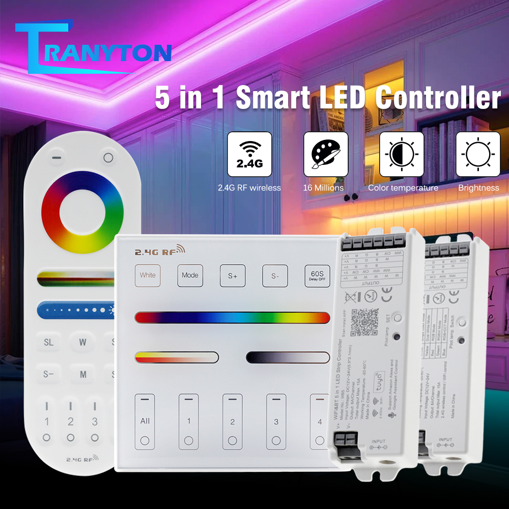 Smart LED Controller WiF Bluetoothi Touch Control BT 5 IN 1 2.4GHz RF