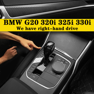 Real Carbon Fiber Auto Central Control Gear Shift Panel Decorative Cover  Sticker For BMW E46 Car Interior Modification Accessories