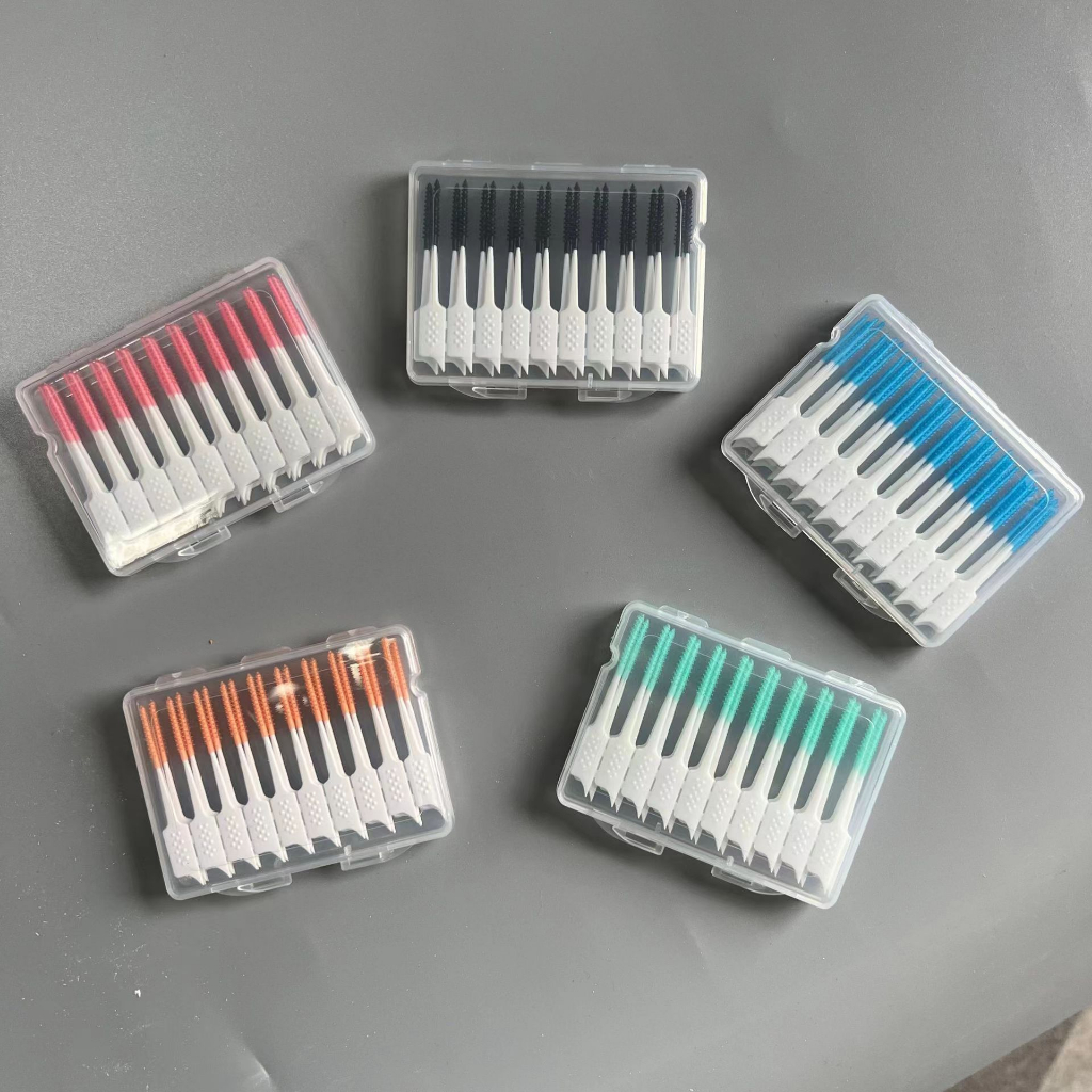 Soft rubber interdental brush, interdental brush, interdental brush