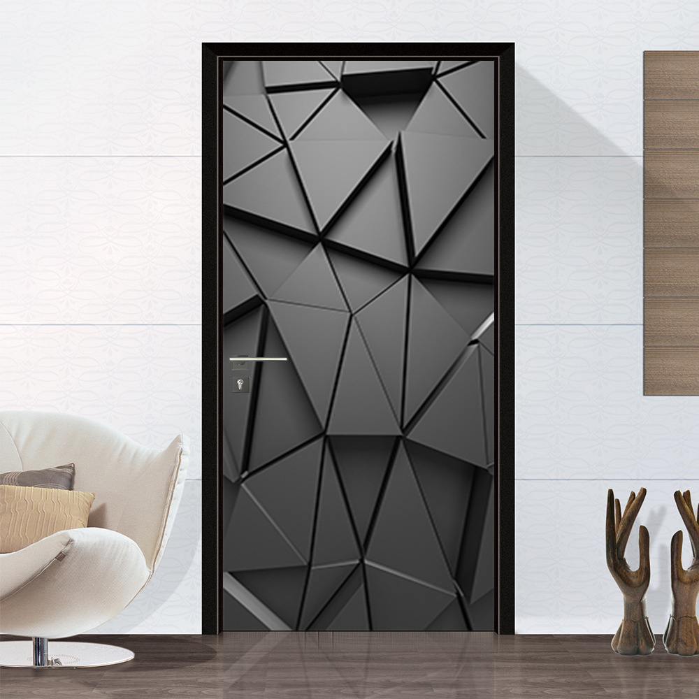 3D Wall Paper Door Sticker European Style Adhesive Wallpaper Corridor Bedroom Decoration Mural Vinyl Poster Decal For Home Decor