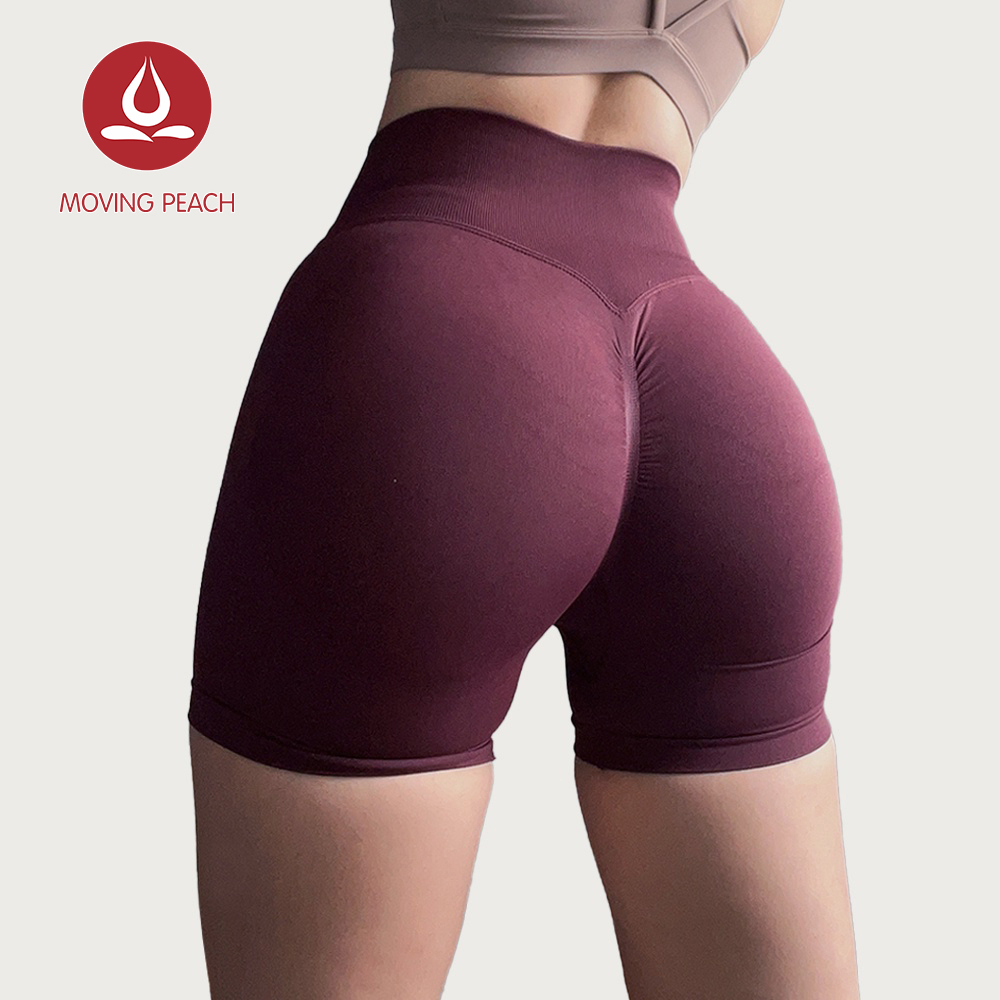 MOVING PEACH Women Training Seamless Short High waist Hip-up Fitness Pants APJ