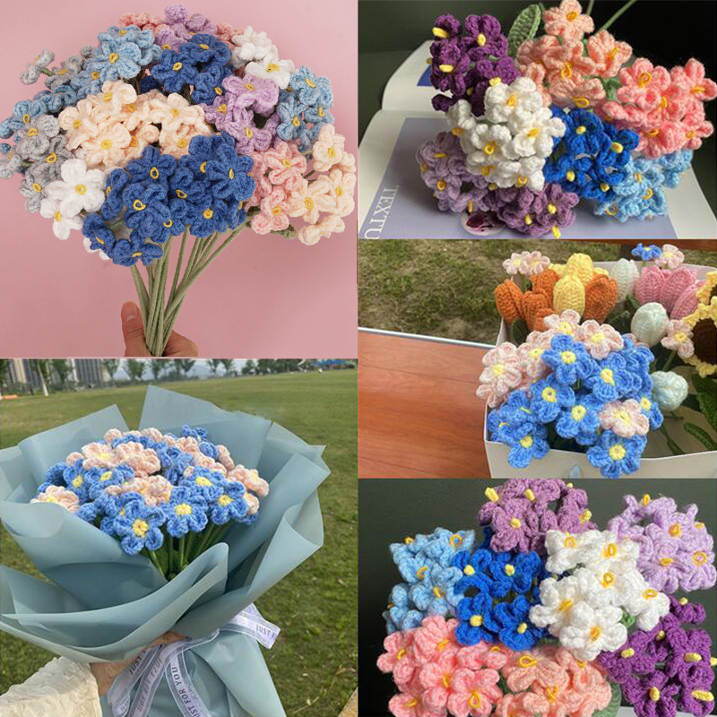 New Finished Crochet Bouquet Handmade Knitted Flower