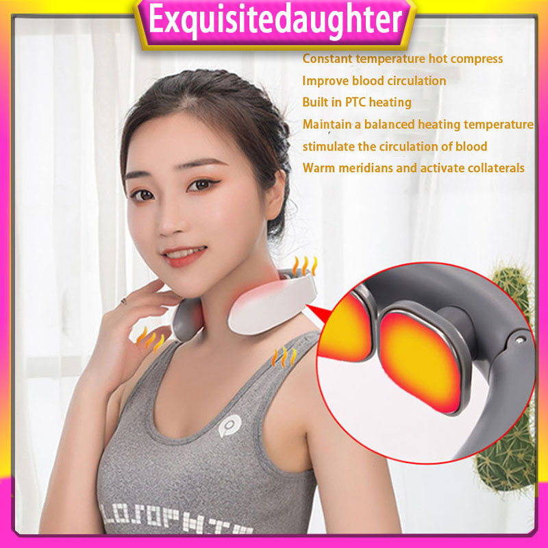 Smart Electric Neck And Shoulder Pulse Massager Kneading Tens Wireless Heat Cervical Vertebra