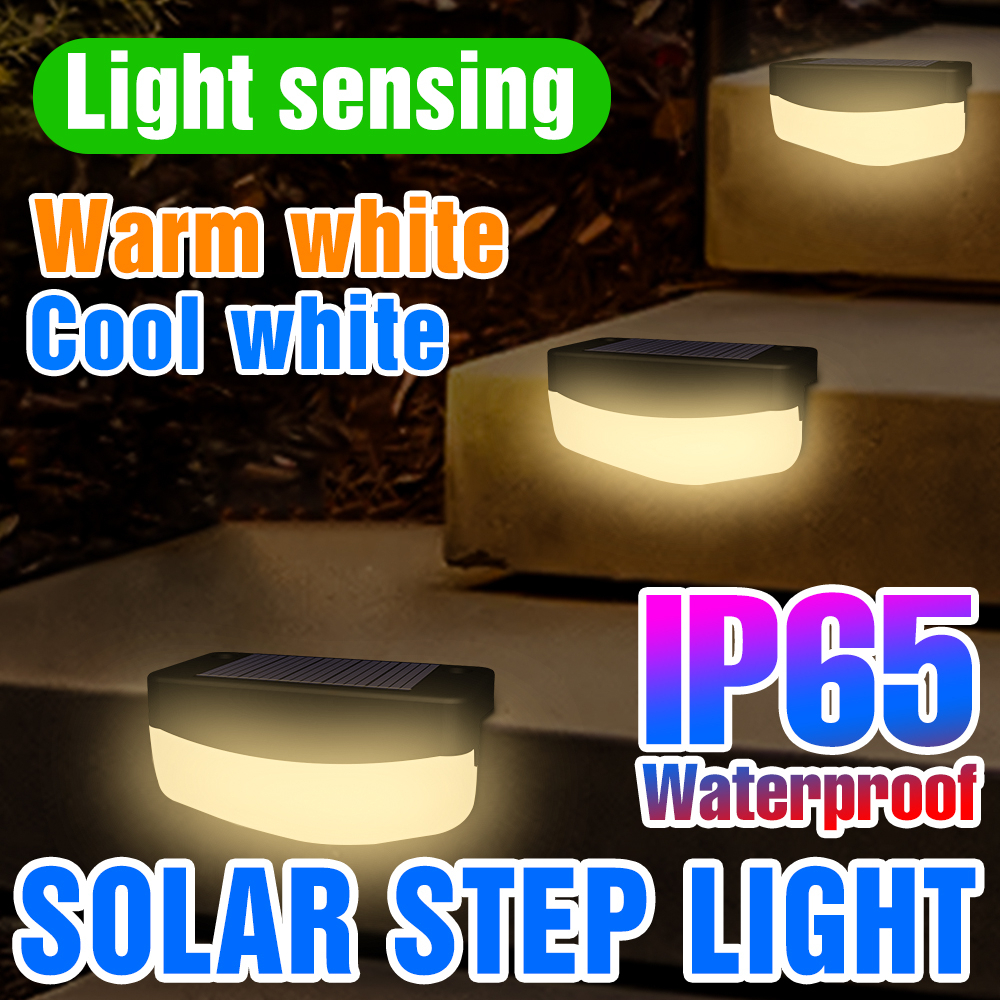 LED Solar Stair Light Garden Waterproof Outdoor Deck Lamp Passage