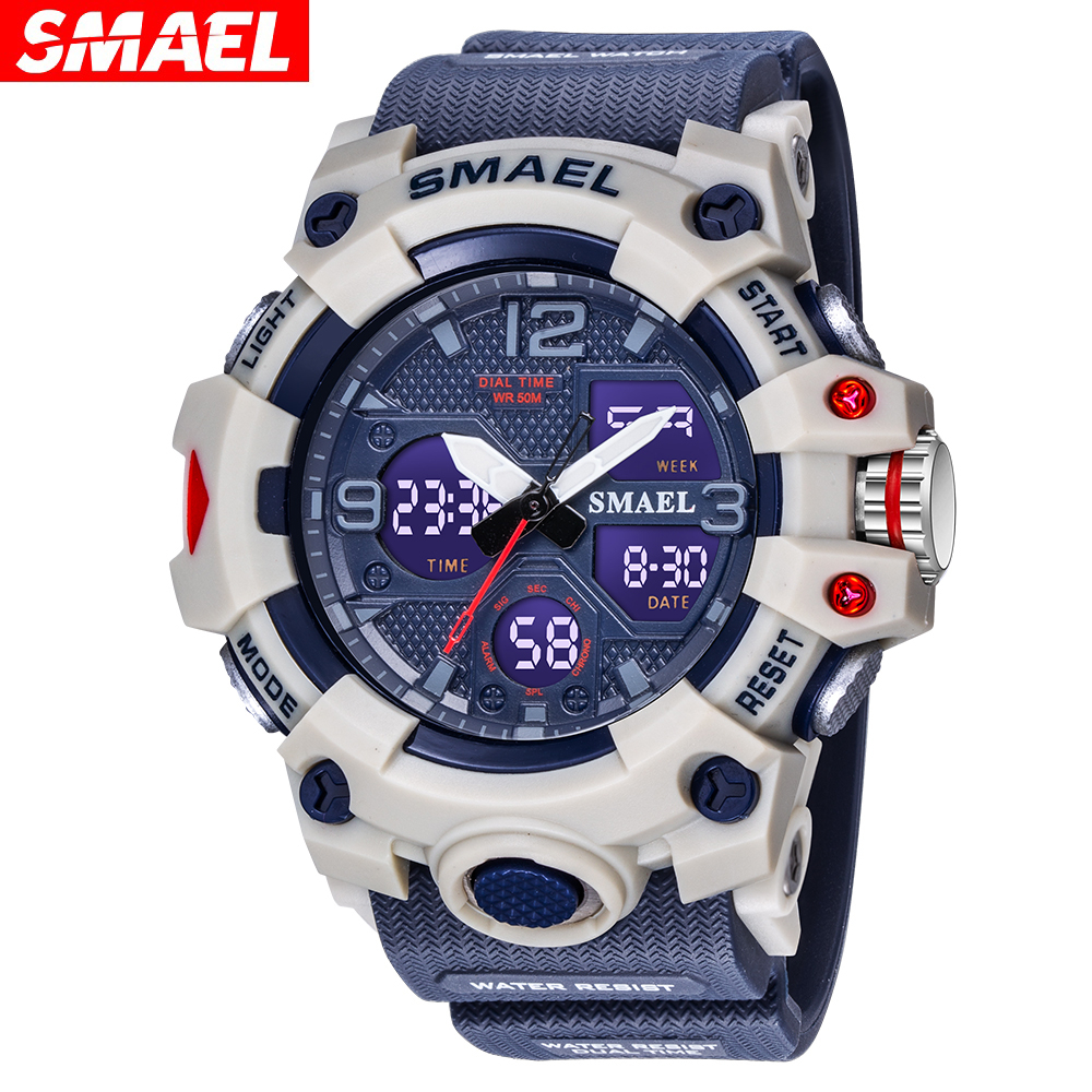 SMAEL Sport Watch Military Watch For Men Waterproof Stopwatch LED ...