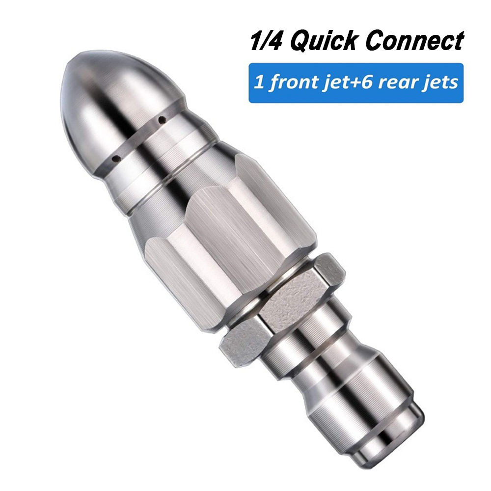 Water Jet High Pressure Nozzle Clean Sewer and Sewage 1/4" Stainless Steel Pressure Washer Quick