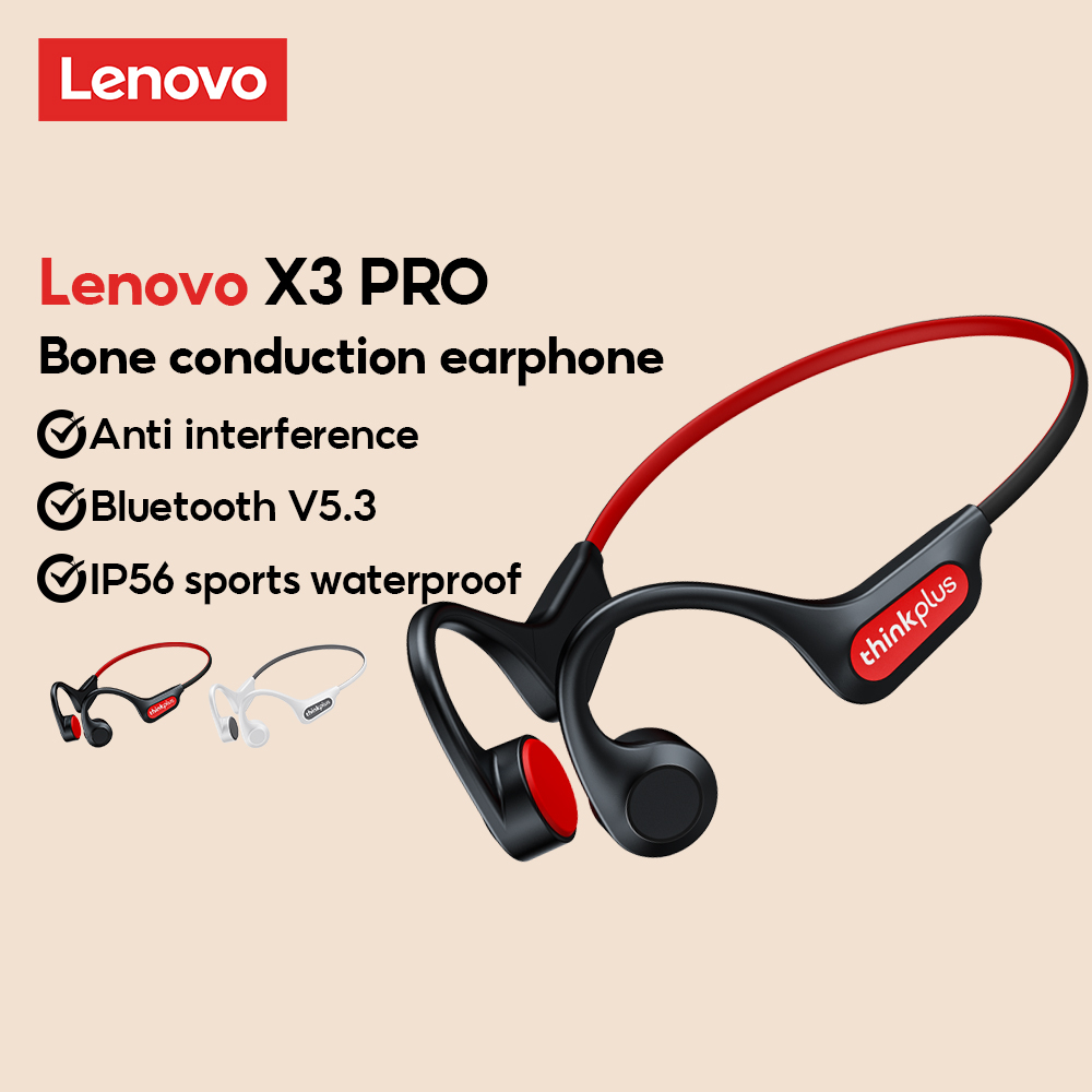 Lenovo X3 Pro Auricolare a conduzione ossea wireless BT5.3 resistente al sudore/cancellazione del rumore/HIFI acquista in modo economico - spedizione gratuita, recensioni reali con foto