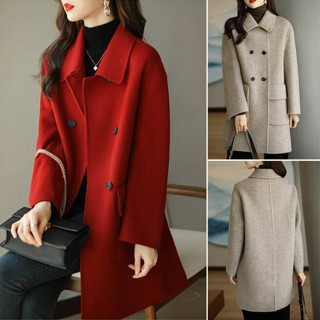  Women Winter Loose Short Double Sided Wool Jacket