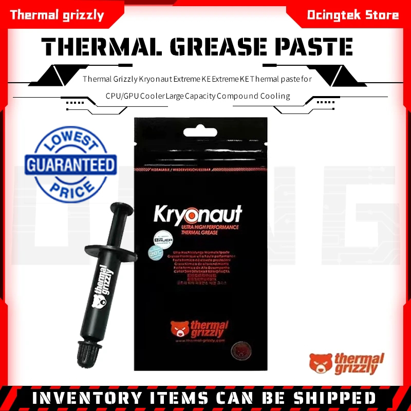 Thermal Grizzly Kryonaut Extreme Ke Thermal Paste For Cpu/gpu Cooler Large  Capacity Compound Cooling Silicone Grease 1g/5.5g/11g