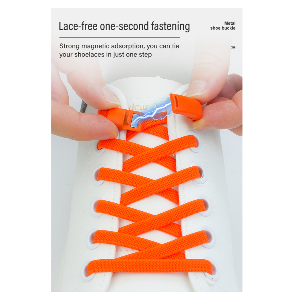 1Pair No tie Shoelaces Elastic Shoe Laces For Kids and Adult